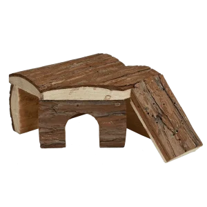 A&E Small Log Cabin Hut with Ramp for Small Animals
