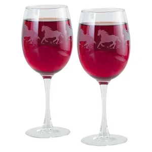 American Crystal Galloping Horses 12oz White Wine Glass