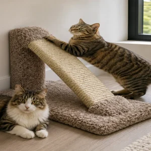 Angled Sisal Rope Cat Scratching Post | Made in USA
