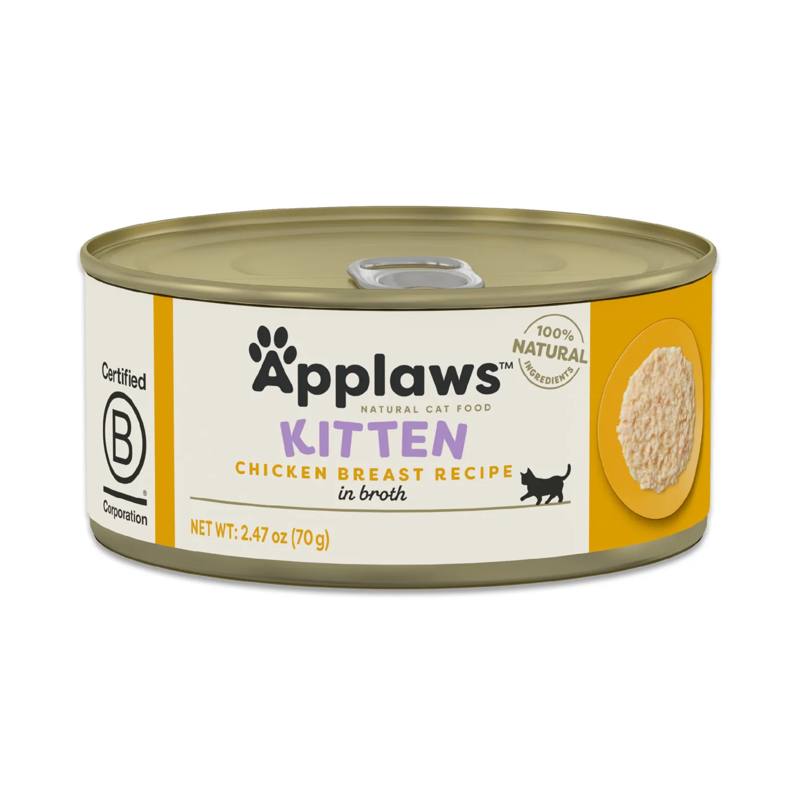 Applaws Kitten Chicken Breast Recipe in Broth Wet Cat Food 2.47oz Can