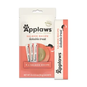 Applaws Salmon Lickable Treat Purees Sachets Multipack Cat Treat 6ct .5oz