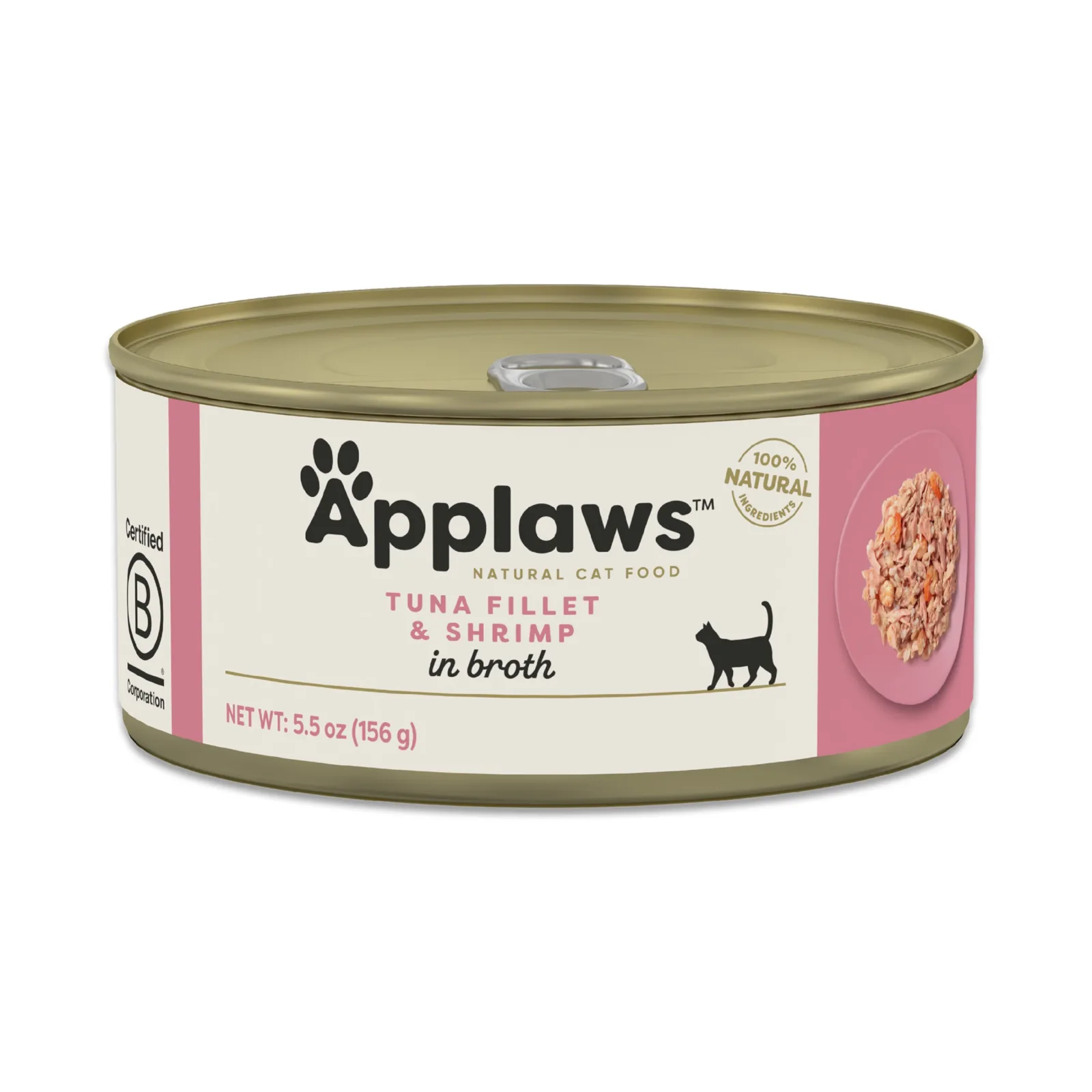 Applaws Tuna Fillet & Shrimp in Broth Wet Cat Food 5.5oz Can