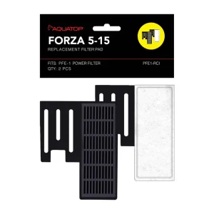 Aquatop FORZA Replacement Filter Inserts with Premium Activated Carbon 5-15 Black, White 2 Pack (D)