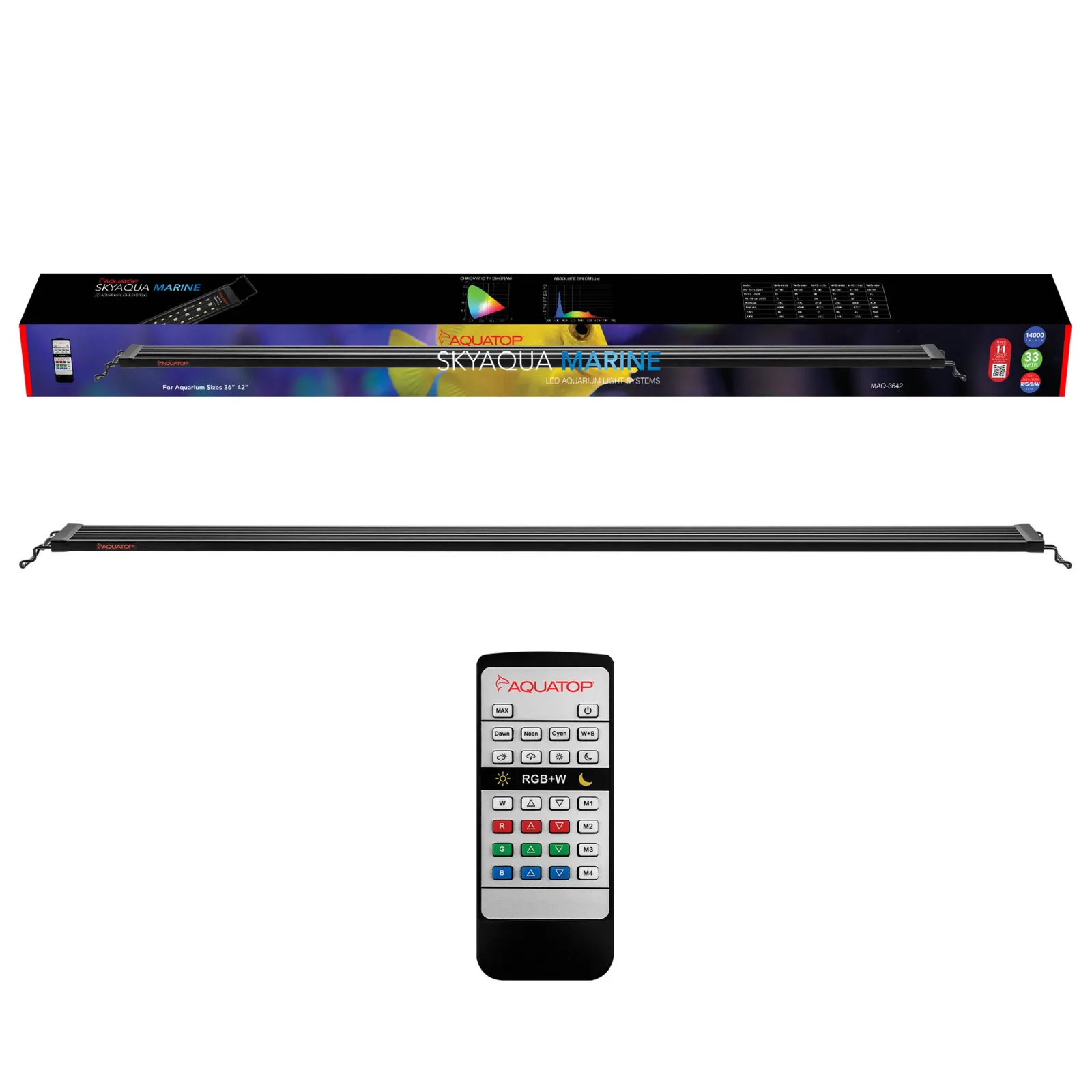 Aquatop SkyAqua Marine 36-42" 33 Watt LED Marine Aquarium Light with IR Remote