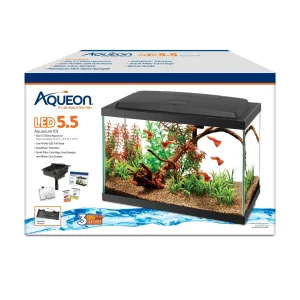 Aqueon Aquarium Fish Tank Starter Kit with LED Lighting 5.5-gal