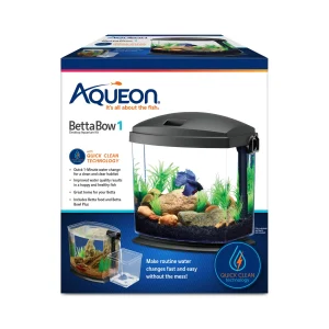Aqueon BettaBow with Quick Clean Technology Aquarium Kit Black Black 1 gal