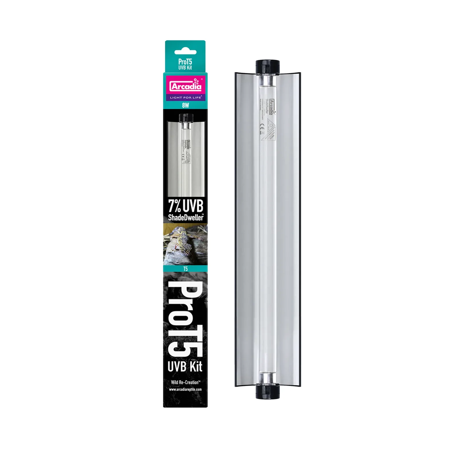 Arcadia Reptile Pro T5 UVB Kit, ShadeDweller 7% UVB, Terrestrial, 8 Watt, 12.5" - Image 2