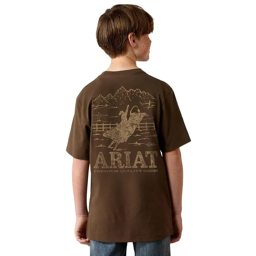 Ariat Boy's Turkish Coffee Mountain Bull Tee Shirt