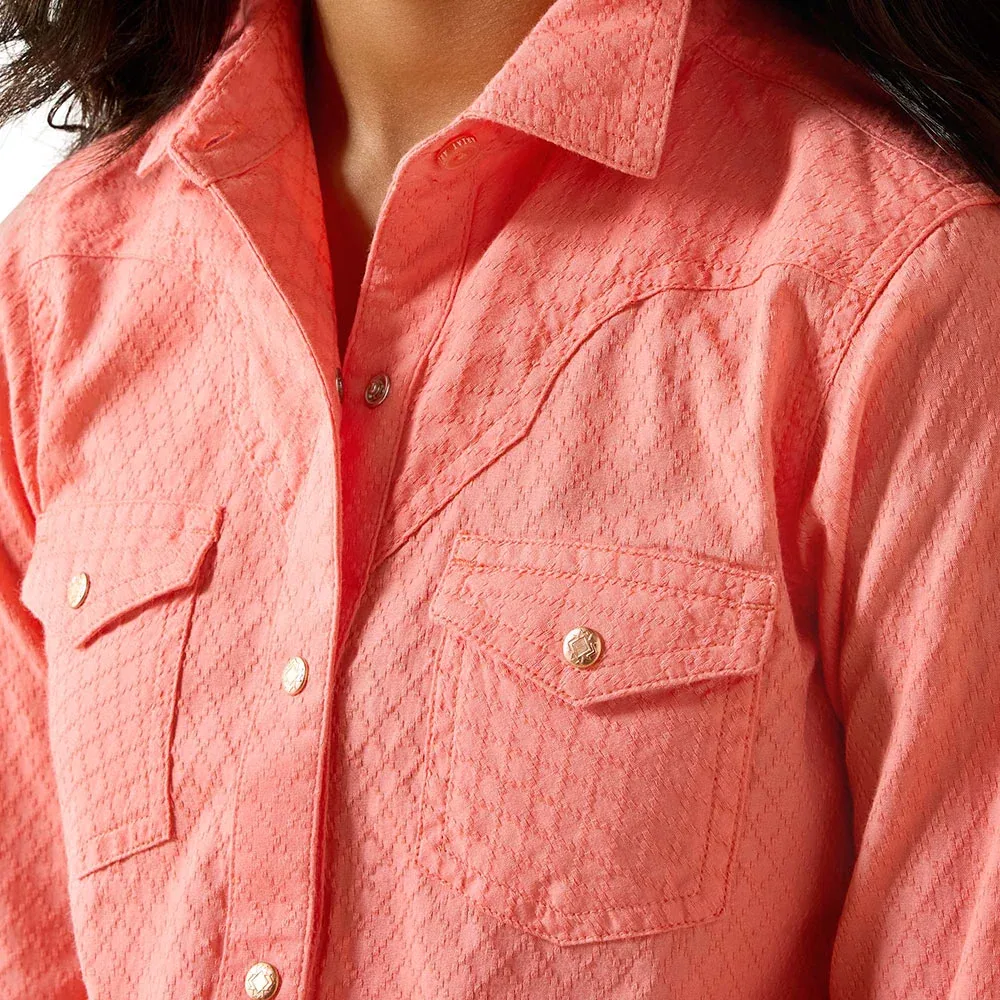 Ariat Girl's Shell Pink Amanda Shirt - Image 2