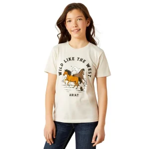 Ariat Girl's Wild Like The West Natural Tee Shirt