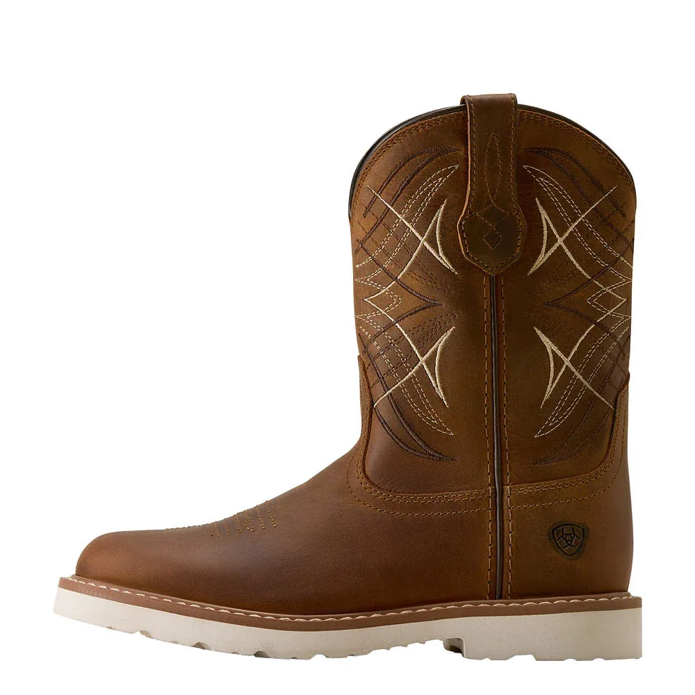 Ariat Kid's Activate Distressed Brown Vamp 8in Matching Top - Image 2