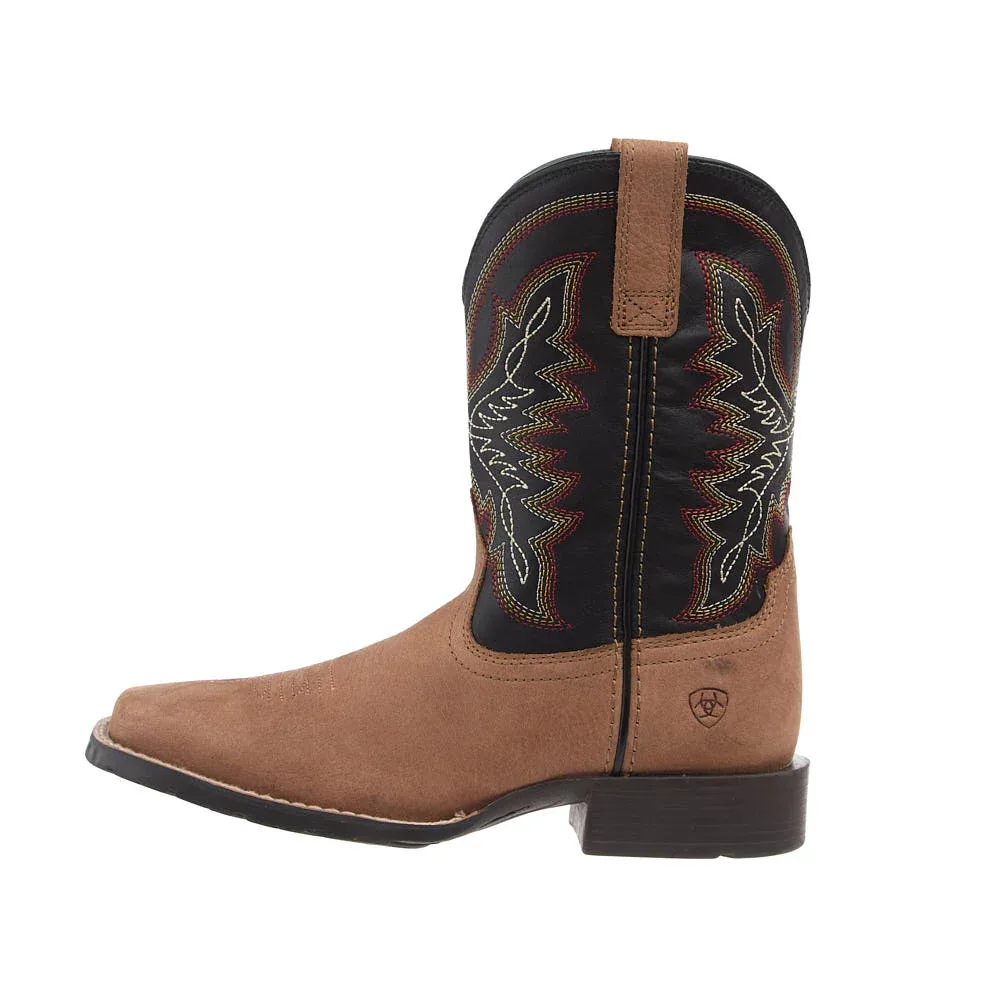 Ariat Kid's Hybrid Rancher Dusted Brown Vamp 8in Black Top - Image 2