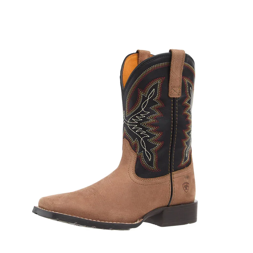 Ariat Kid's Hybrid Rancher Dusted Brown Vamp 8in Black Top