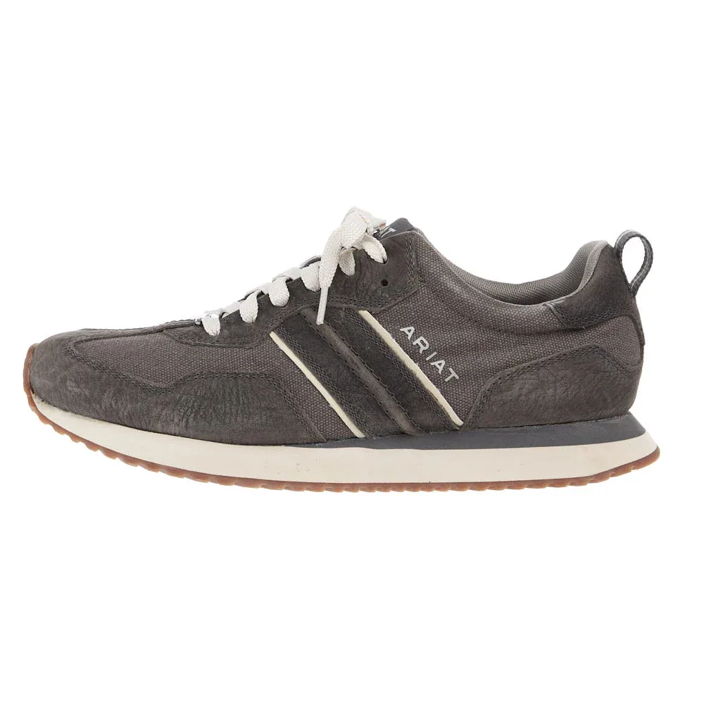 Ariat Men's Ranch Runner Charcoal Grey Hippo Print Charcoal Canvas Casual - Image 2