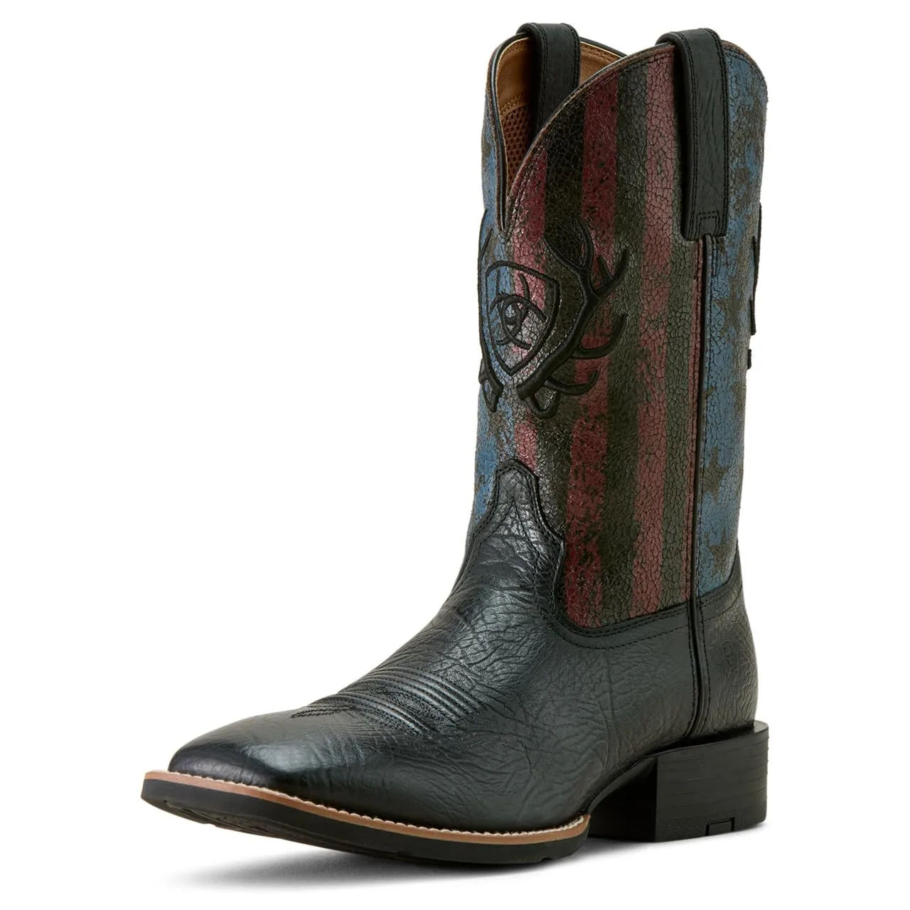 Ariat Mens Sport Liberty Antler Wide Square Toe Cowboy Boot