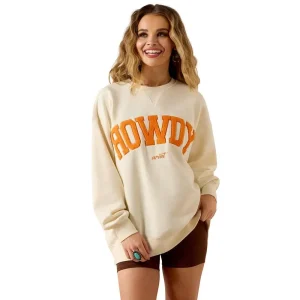 Ariat Women's Cream & Orange Collegiate Sweatshirt