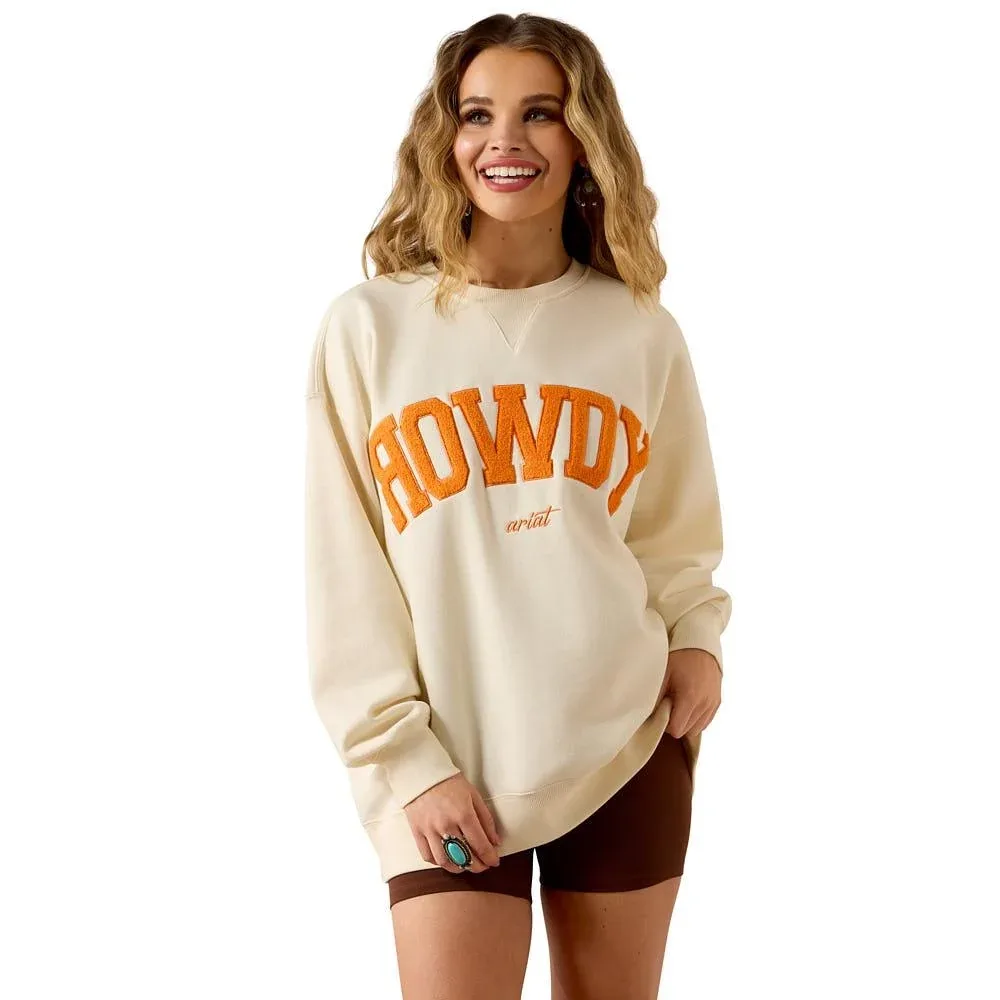 Ariat Women's Cream & Orange Collegiate Sweatshirt