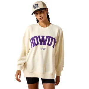 Ariat Women's Cream & Purple Collegiate Sweatshirt