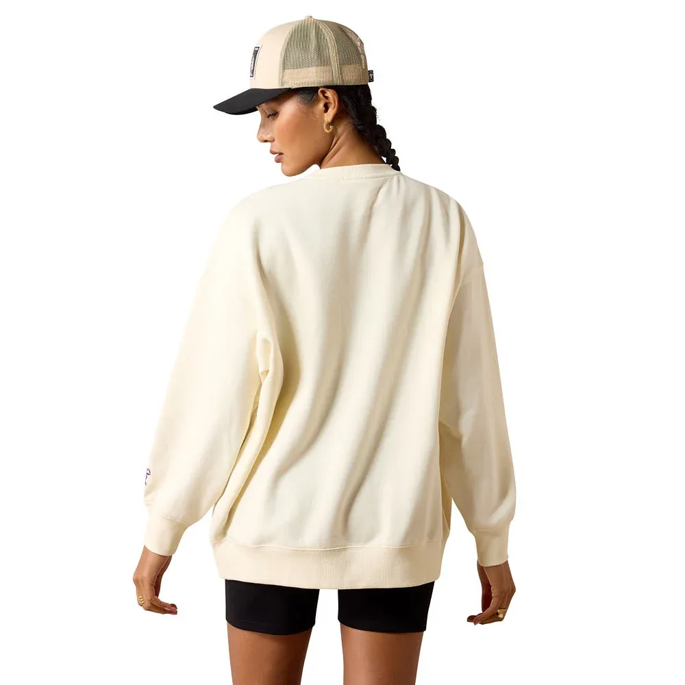 Ariat Women's Cream & Purple Collegiate Sweatshirt - Image 2