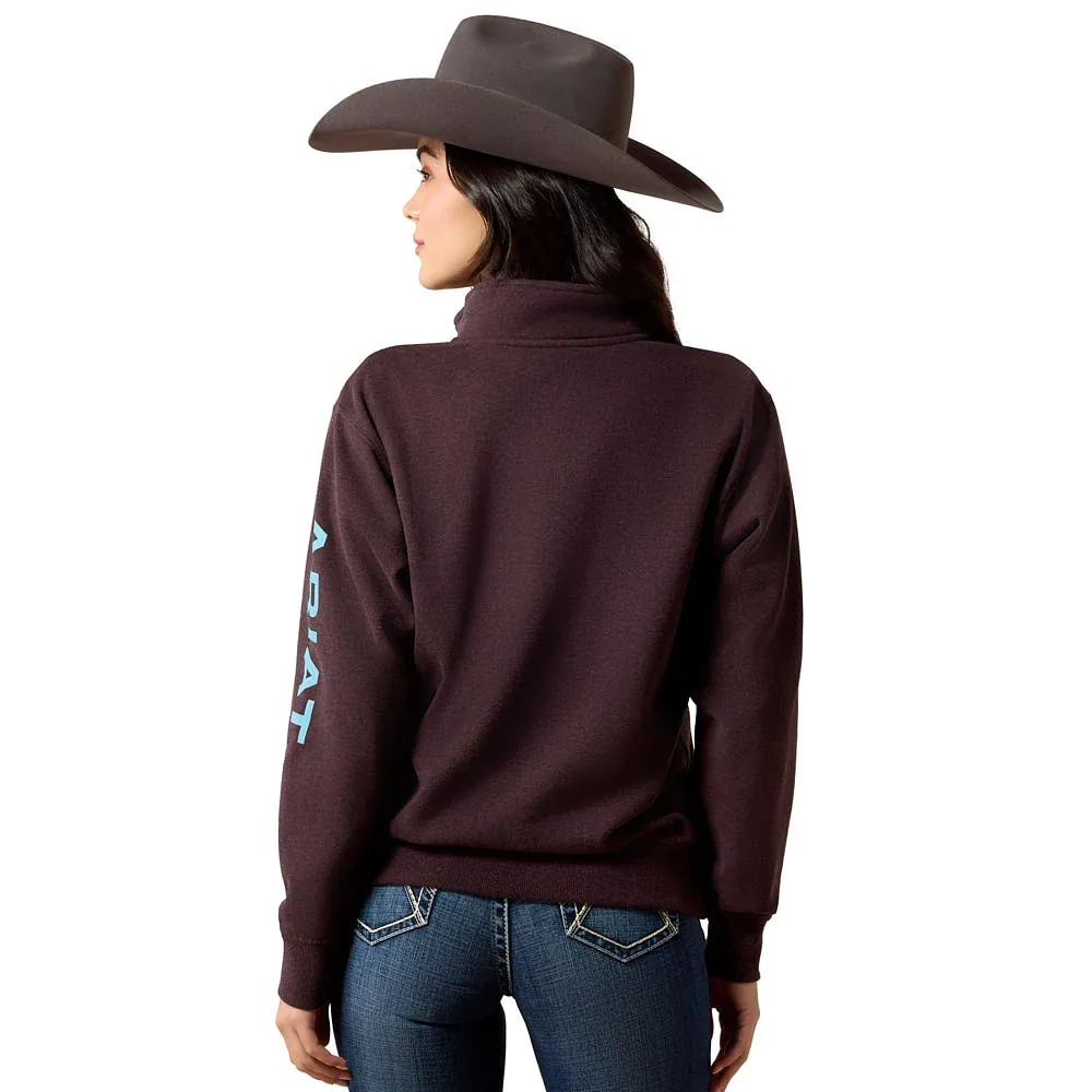 Ariat Women's Foundation Logo Chocolate Plum Sweatshirt - Image 2
