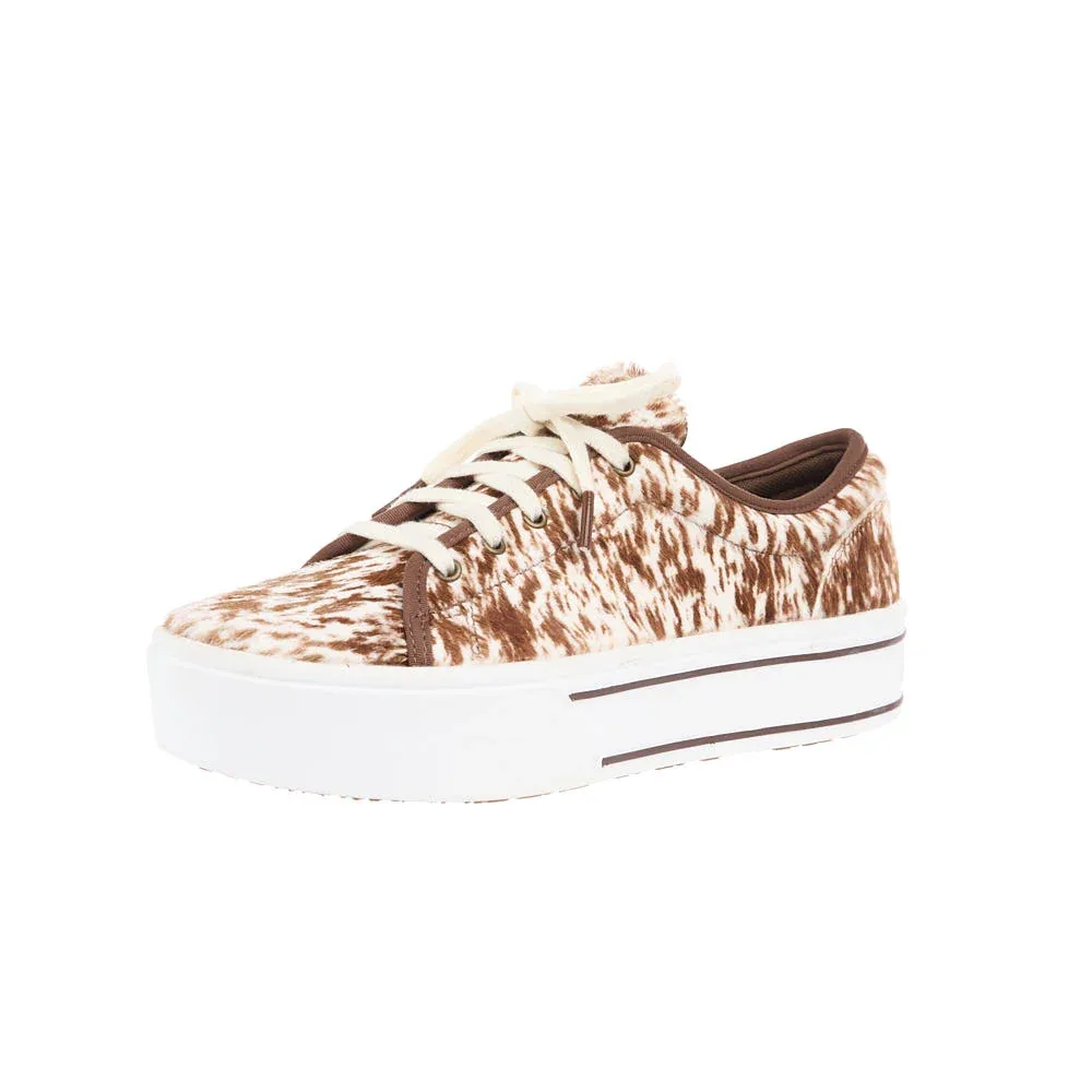 Ariat Women's Skylar Speckled Cow Print Lace Up
