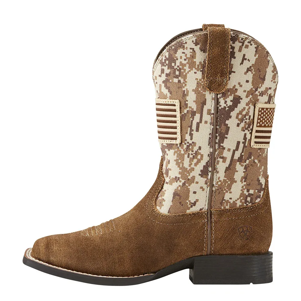Ariat Youth Patriot Antique Mocha Vamp Sand Camo Top Boot - Image 2