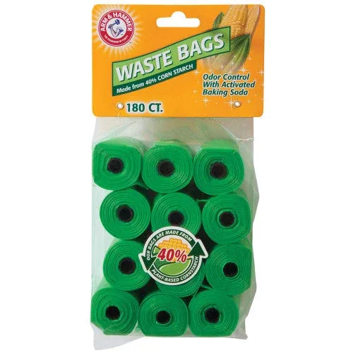 Arm & Hammer Disposable Corn Starch Waste Bags Refills Green 180 Count - Image 2