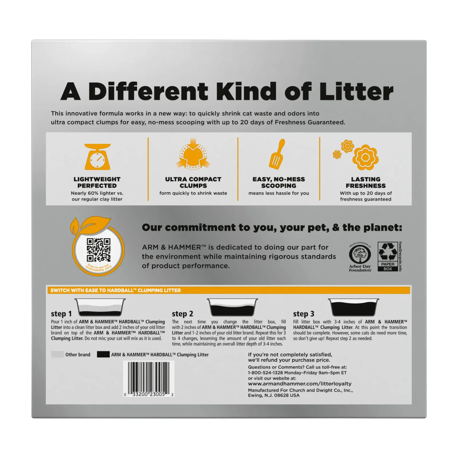ARM & HAMMER Hardball Lightweight Cat Litter, Clumping, No-Mess Scooping, Multi-Cat, 7 lb - Image 2