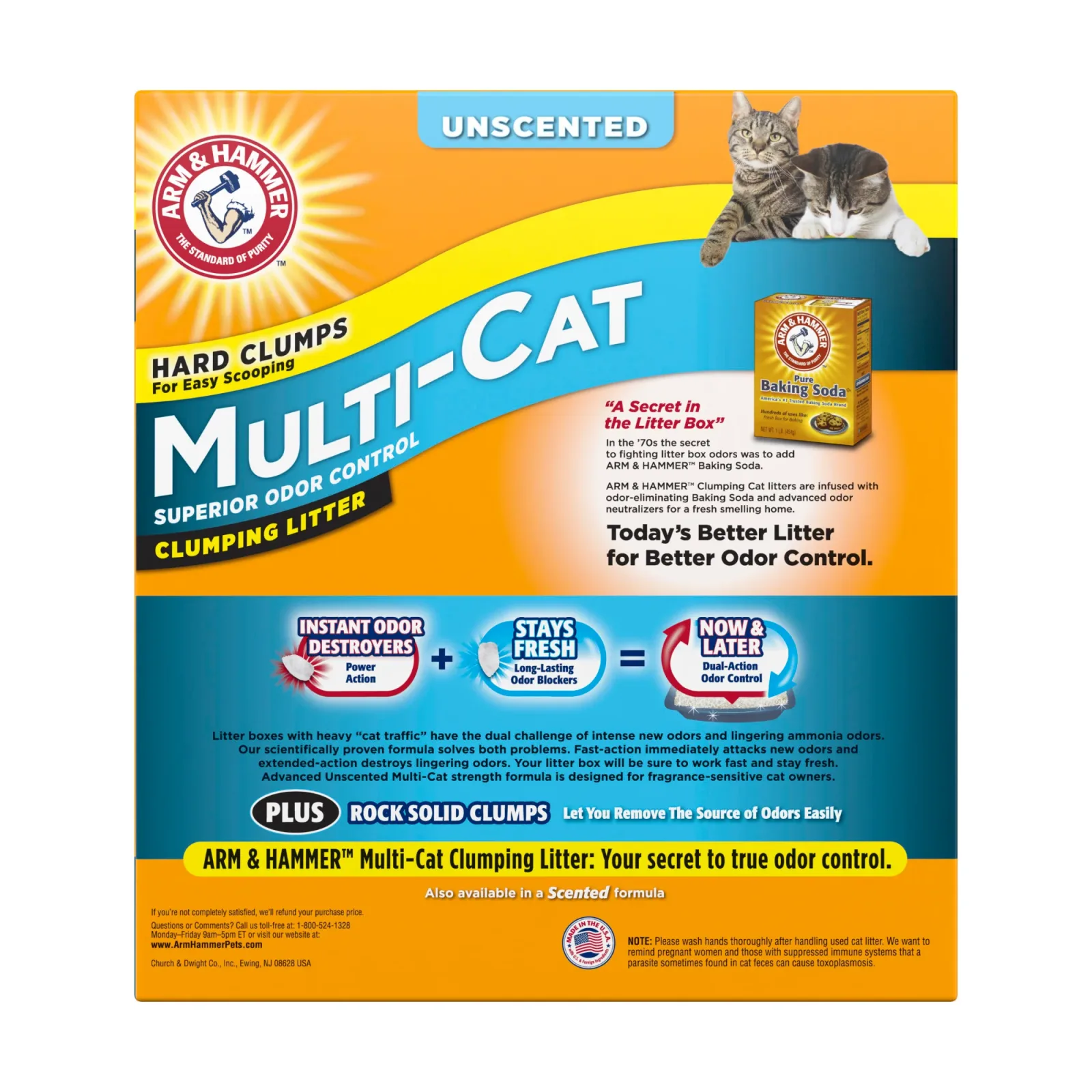 ARM & HAMMER Multi-Cat Clumping Litter Unscented, 29lb - Image 2