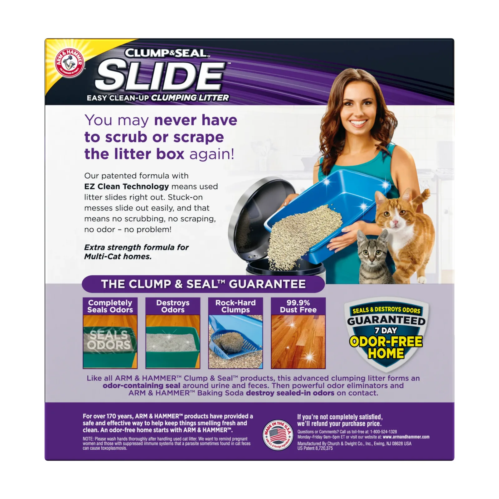 ARM & HAMMER SLIDE Easy Clean-Up Multi-Cat Clumping Cat Litter, 14 lb - Image 2