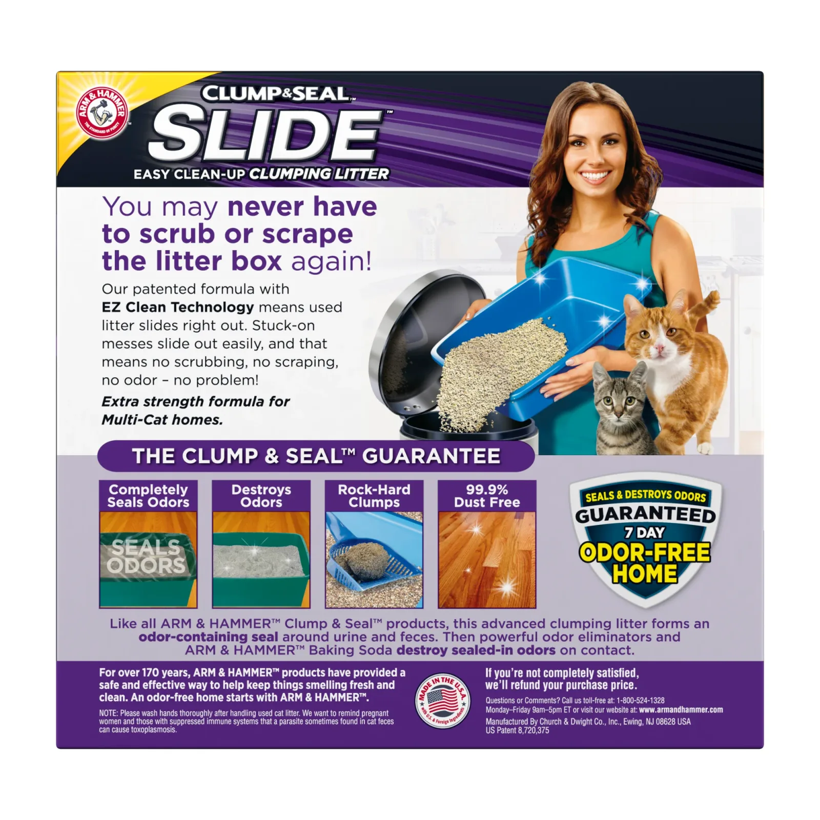 ARM & HAMMER SLIDE Easy Clean-Up Multi-Cat Clumping Cat Litter, 19 lb - Image 2