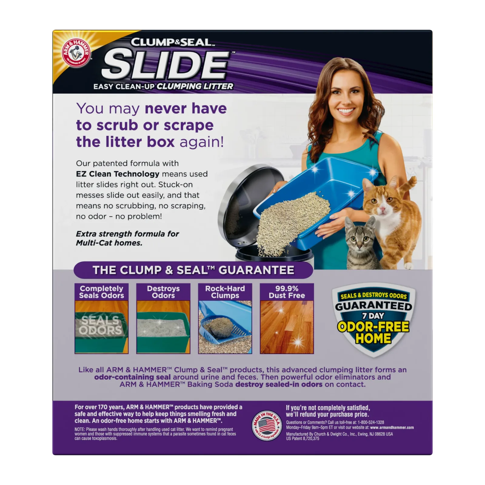 ARM & HAMMER SLIDE Easy Clean-Up Multi-Cat Clumping Cat Litter, 28 lb - Image 2