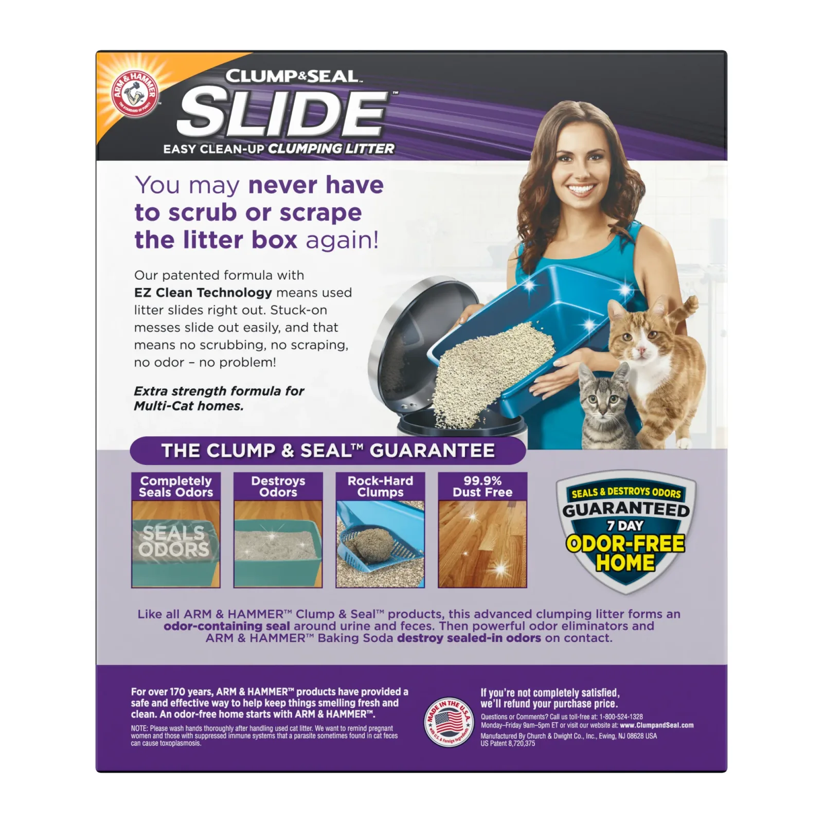 ARM & HAMMER SLIDE Easy Clean-Up Multi-Cat Clumping Cat Litter, 38 lb - Image 2