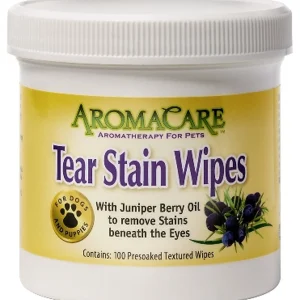 AromaCare Tear Stain Remover Wipes for Dogs and Puppies, 100 Count