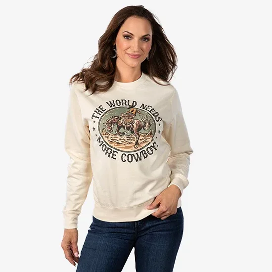 Attitude Tees World Needs More Cowboys Crewneck