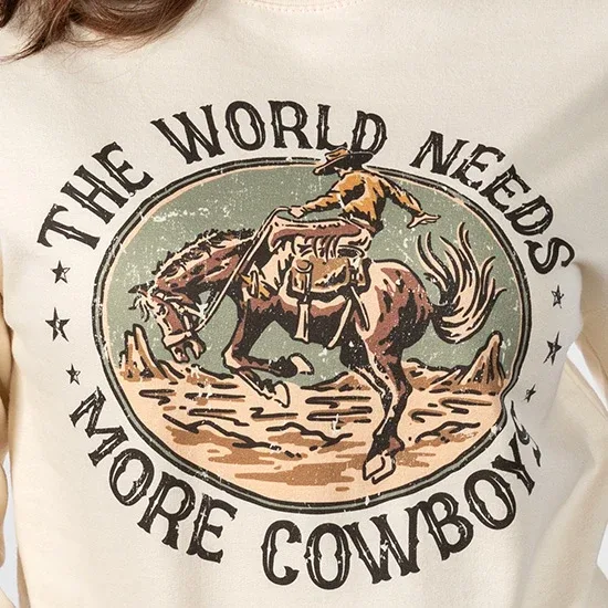 Attitude Tees World Needs More Cowboys Crewneck - Image 2