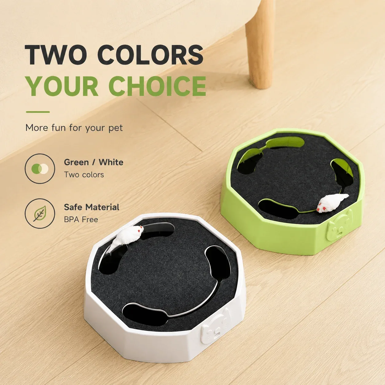 Automatic Cat Scratcher Toy with Moving Plush Mouse - Image 2