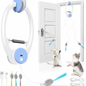 Automatic Hanging Cat Toy – Interactive Moving Mouse Toy for Indoor Cats