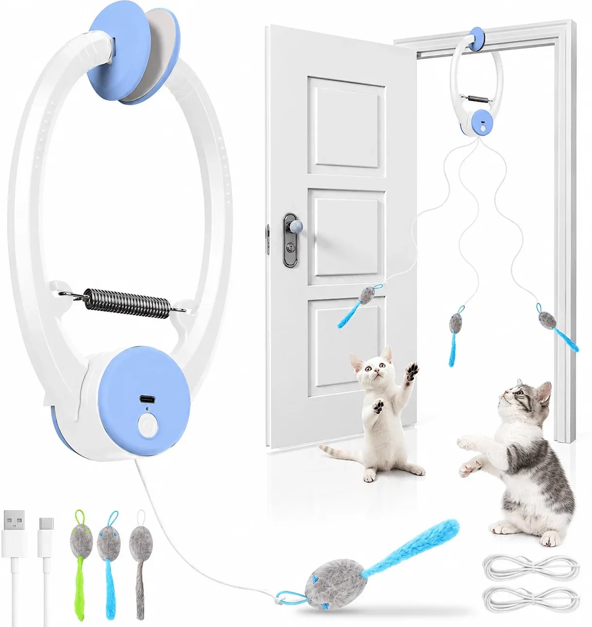 Automatic Hanging Cat Toy – Interactive Moving Mouse Toy for Indoor Cats