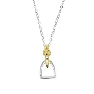 Awst Intftl Two Tone Rhodium Stirrup Necklace 18In