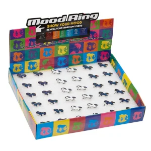 AWST Int'l Colorful Horses Mood Ring Display with 36 Rings