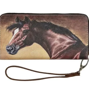 AWST Int'l "Lila" Bay Horse Head Clutch Wallet