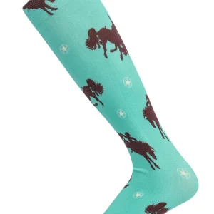 AWST Int'l Lila Bucking Horses Socks
