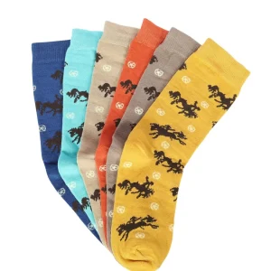 AWST Int'l Lila Bucking Horses Socks