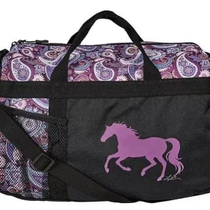 AWST Intl Lila Galloping Horse Paisley Duffle Bag