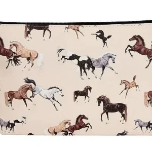 AWST Int'l "Lila" Horses All Over Cosmetic Pouch