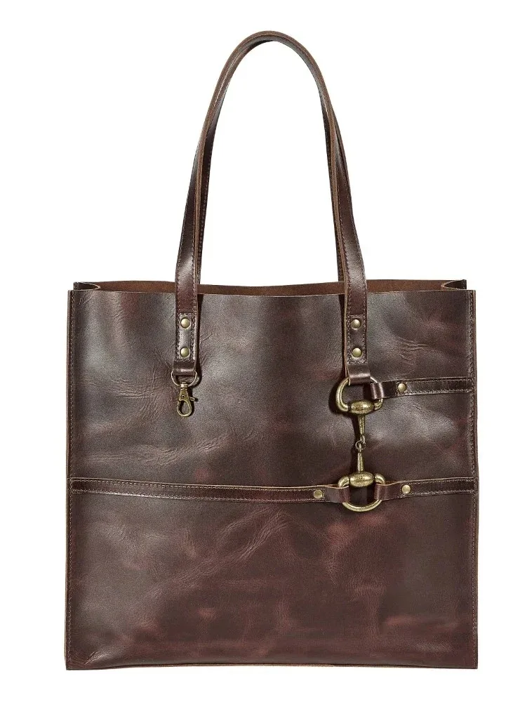 AWST Int'l Snaffle Bit Leather Tote Bag - Image 2