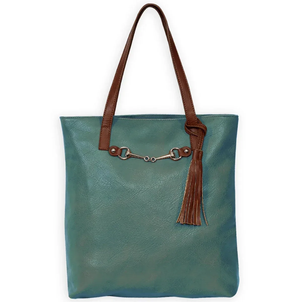 AWST Int'l Snaffle Bit Tote Bag with Tassel- Teal - Image 2