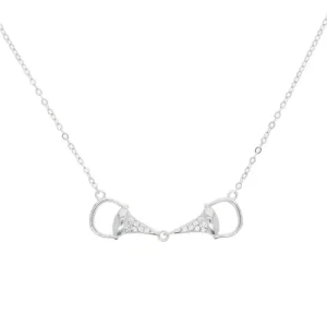 AWST Int'l Sterling Silver & CZ Snaffle Bit Neckla
