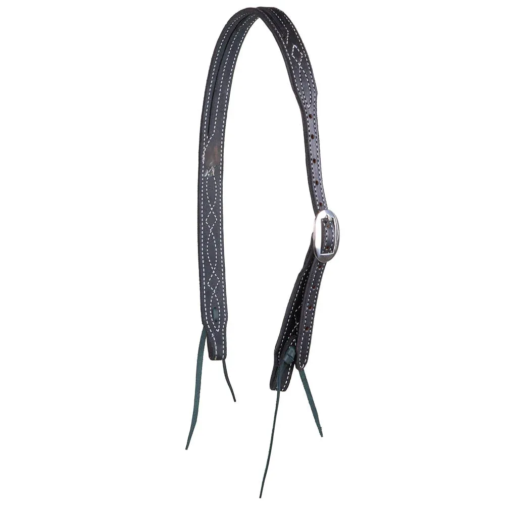 B. Langdon ack Gunslinger Split Ear Headstall with White Thread